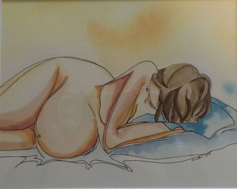 Pregnant Woman Lying Down
